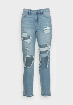 Hollister Co. CURVY MED SHRED MOM - Jeans Straight Leg - Blue Denim | Damen -Hollister Co Verkäufe 2022 02f81827cc4a4d0c91ecae0d9ffce050