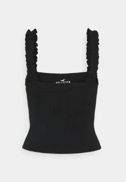 Hollister Co. RUFFLE STRAP CAMI - Top - Black | Damen -Hollister Co Verkäufe 2022 0426824213dd4a1da88742fe59c0bca7