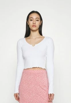 Hollister Co. NOTCH NECK - Langarmshirt - White | Damen