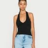 Hollister Co. BARE UNDER BUST SEAM HALTER - Top - Casual Black | Damen