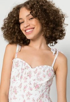 Hollister Co. BARE VOLUME WOVEN DRESS - Freizeitkleid - White/pink | Damen -Hollister Co Verkäufe 2022 0fc97469e81c48a99a638eac85ab27e5