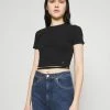 Hollister Co. STRAPPY WRAP TEE - T-Shirt Basic - Black | Damen -Hollister Co Verkäufe 2022 11981e713fc24ee78fc3e8e336959bd4