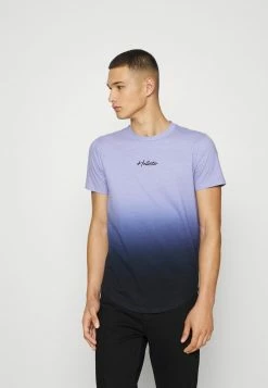 Hollister Co. CURVED HEM OMBRE - T-Shirt Print - Lilac/black Ombre | Herren