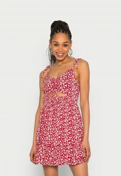 Hollister Co. BARE CUTOUT DRESS - Freizeitkleid - Red | Damen