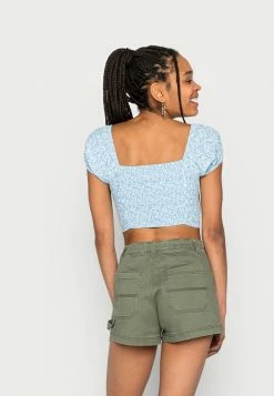 Hollister Co. RUCHED BUST SET TOP - Bluse - Blue/white Floral | Damen -Hollister Co Verkäufe 2022 1ec62402e3be453fb28bb4ecb6478d35