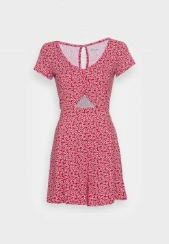 Hollister Co. CUTOUT ROMPER - Jerseykleid - Red Floral | Damen -Hollister Co Verkäufe 2022 20e5fa598e98455f870bcf95420504fc