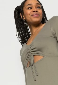 Hollister Co. CUTOUT CINCH FRONT DRESS - Jerseykleid - Olive | Damen -Hollister Co Verkäufe 2022 217d78021c6d42ae93f3e130e6cc755a