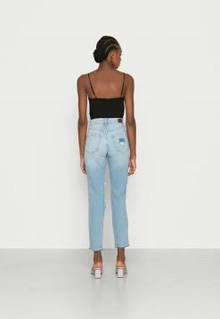 Hollister Co. CURVY MED SHRED MOM - Jeans Straight Leg - Blue Denim | Damen -Hollister Co Verkäufe 2022 22396b8803f94bacb49ec339b8dab63b