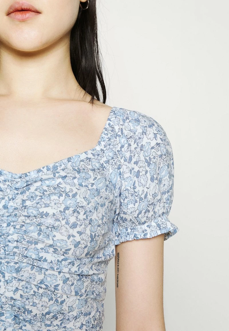 Hollister Co. CINCH TIE - T-Shirt Print - White/blue | Damen 6 Hollister Co. CINCH TIE - T-Shirt Print - White/blue | Damen – Bild 4