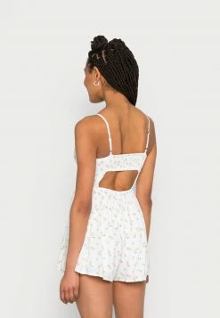 Hollister Co. BEST IS BACK BARE RUCHED BODICE ROMPER - Jumpsuit - White Floral | Damen -Hollister Co Verkäufe 2022 2767dcd11b5f445c8c3f402ac21c6b13