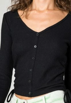 Hollister Co. DOUBLE SIDE CINCH BUTTON THROUGH - Langarmshirt - Black | Damen -Hollister Co Verkäufe 2022 2b1ac1d9438f484b89bad2346b88c339