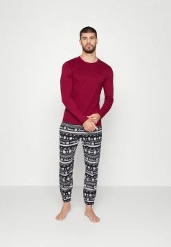 Hollister Co. JOGGER CHAIN SET - Nachtwäsche Set - Bordeaux | Herren