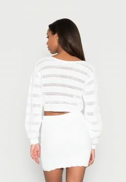 Hollister Co. CROCHET TIE FRONT - Strickpullover - White | Damen -Hollister Co Verkäufe 2022 32b774924de845648569afd74e782902