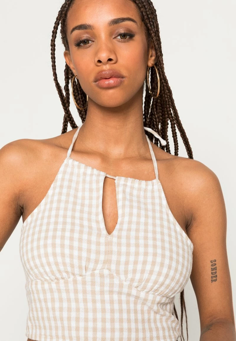 Hollister Co. BARE HALTER - Top - Tan Gingham | Damen 7 Hollister Co. BARE HALTER - Top - Tan Gingham | Damen – Bild 5