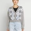 Hollister Co. EASY CROP CARDIGAN - Strickjacke - Grey | Damen