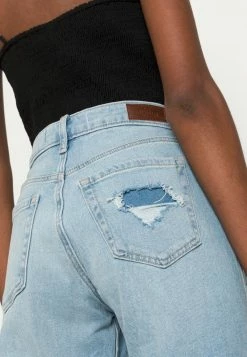 Hollister Co. CURVY MED SHRED MOM - Jeans Straight Leg - Blue Denim | Damen -Hollister Co Verkäufe 2022 3807ddb8b3364d3198dcbfa738cc0908