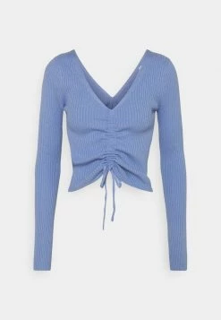 Hollister Co. SLIM CINCH FRONT N BACK - Strickpullover - Medium Blue | Damen -Hollister Co Verkäufe 2022 38ba19ec72ef4defa6d55add2167ab40