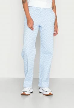 Hollister Co. WARPED CHECK DAD PANT - Jeans Straight Leg - Blue | Damen