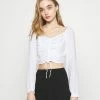 Hollister Co. CINCH ON OFF SHOULDER - Bluse - White | Damen