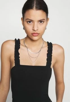 Hollister Co. RUFFLE STRAP CAMI - Top - Black | Damen -Hollister Co Verkäufe 2022 3fac14b7951d455a898608d8d5d385fe