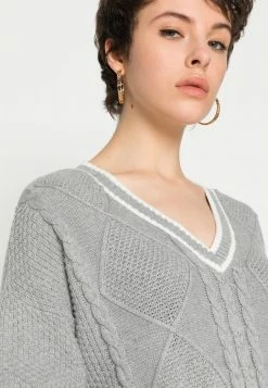 Hollister Co. OVERSIZED SWEATER - Strickpullover - Grey | Damen -Hollister Co Verkäufe 2022 40a843cfde814afdbc43c2388c21a635