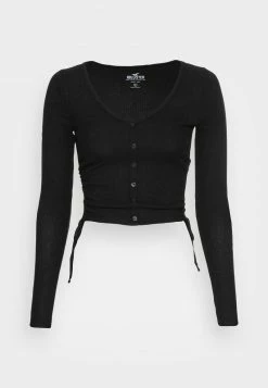 Hollister Co. DOUBLE SIDE CINCH BUTTON THROUGH - Langarmshirt - Black | Damen -Hollister Co Verkäufe 2022 4334aea5632c4b9994dd0ce70c595658