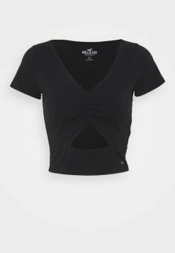 Hollister Co. CINCH CUTOUT TEE - T-Shirt Print - Black | Damen -Hollister Co Verkäufe 2022 43381650b49f4dd0a15e643aa9123dd3