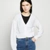 Hollister Co. EASY POINTELLE CROP CARDI - Strickjacke - White | Damen