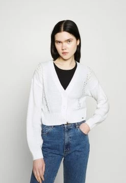 Hollister Co. EASY POINTELLE CROP CARDI - Strickjacke - White | Damen