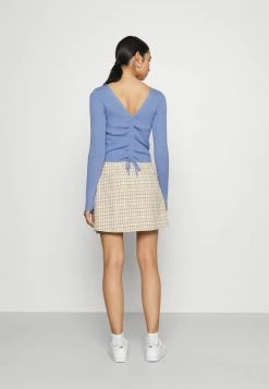 Hollister Co. SLIM CINCH FRONT N BACK - Strickpullover - Medium Blue | Damen -Hollister Co Verkäufe 2022 453ca9ac20de471191d4fd4d84553fb0