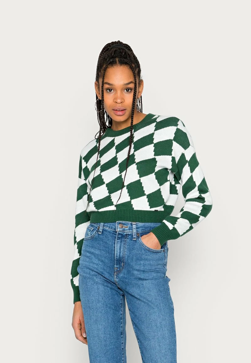 Hollister Co. CYBER DROP PATTERN - Strickpullover - Pine Needle Checker | Damen 3 Hollister Co. CYBER DROP PATTERN - Strickpullover - Pine Needle Checker | Damen