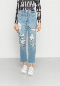 Hollister Co. CURVY VINT - Jeans Straight Leg - Blue Denim | Damen