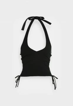 Hollister Co. DOUBLE SIDE CINCH HALTER - Top - Casual Black | Damen -Hollister Co Verkäufe 2022 4f602b277bc4486982c14460d71d56a1