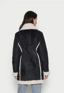 Hollister Co. LONG SHEARLING JACKET - Kurzmantel - Black | Damen -Hollister Co Verkäufe 2022 5048aa15409343199a6a8b224fc0cc6a