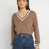 Hollister Co. CROP EASY TIPPED V NECK - Strickpullover - Light Brown | Damen 1 Hollister Co. CROP EASY TIPPED V NECK - Strickpullover - Light Brown | Damen -Hollister Co Verkäufe 2022 50dd1c33751b44fbbe74b4bf705542c0