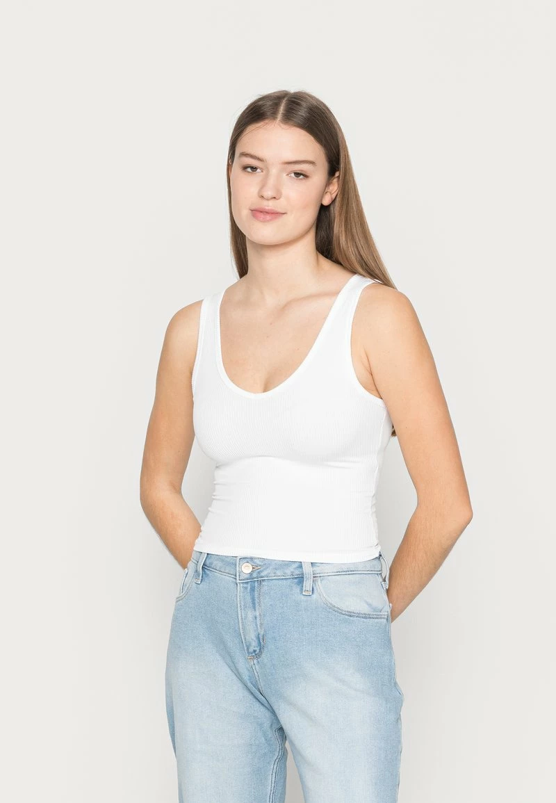 Hollister Co. BARE SEAMLESS V TANK - Top - Bright White | Damen 3 Hollister Co. BARE SEAMLESS V TANK - Top - Bright White | Damen