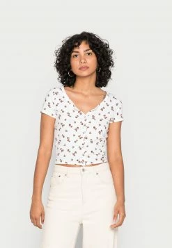 Hollister Co. Strickjacke - White/brown Ditsy | Damen