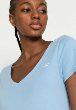 Hollister Co. SLIM VEE 3 PACK - T-Shirt Basic - Bright White/placid Blue/b25 | Damen -Hollister Co Verkäufe 2022 548be6109aab462c8d53440f9f646720