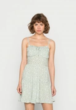 Hollister Co. BARE RUCHED BUST DRESS - Freizeitkleid - Green | Damen