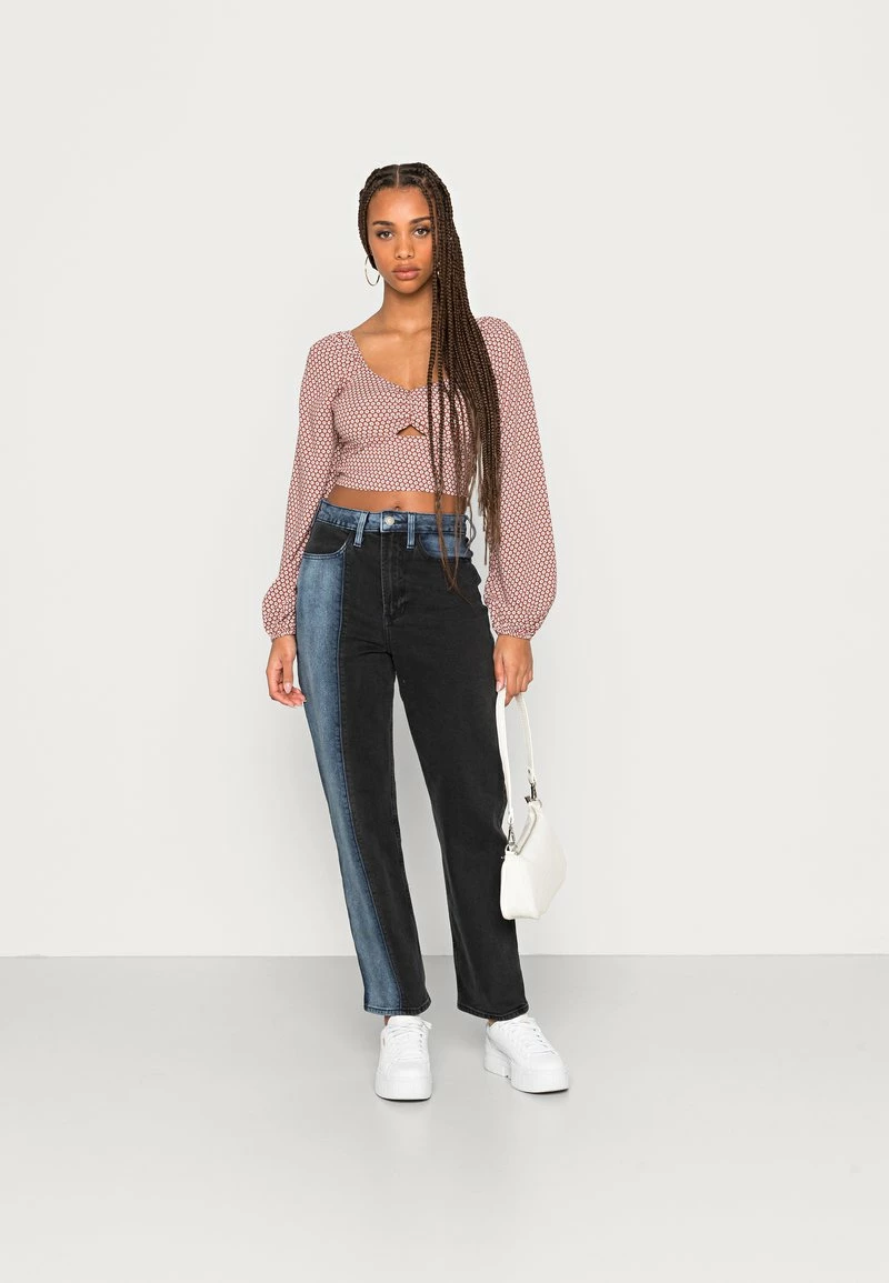 Hollister Co. CURVY TWO TONE VINT - Jeans Straight Leg - Black/blue | Damen 4 Hollister Co. CURVY TWO TONE VINT - Jeans Straight Leg - Black/blue | Damen – Bild 2