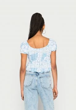 Hollister Co. TIE FRONT BABYDOLL - Bluse - Blue/white | Damen -Hollister Co Verkäufe 2022 5a89a6b56d9245b889d3a1997f083c71