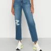 Hollister Co. KNEE VINT - Jeans Straight Leg - Blue | Damen -Hollister Co Verkäufe 2022 5d044c1dc98a43cba978587857931245