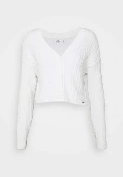 Hollister Co. EASY CROP CARDI - Strickjacke - White | Damen -Hollister Co Verkäufe 2022 5fe12c28bef14ccb9040ba9b104d850e