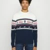 Hollister Co. FAIR ISLE CREW - Strickpullover - Navy Pattern | Herren