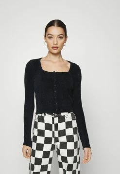 Hollister Co. BUTTON THROUGH - Strickjacke - Casual Black | Damen