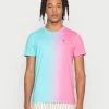 Hollister Co. CREW ICON OMBRE UNISEX - T-Shirt Print - Blue/pink