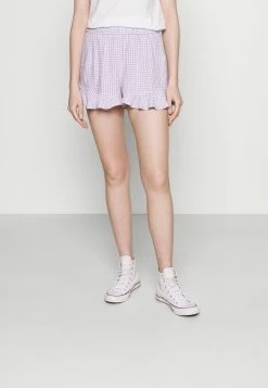 Hollister Co. CHAIN RUFFLE HEM - Shorts - Lavender Gingham | Damen