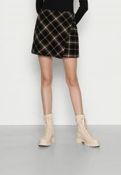 Hollister Co. PLAID STRUCTURED SKIRT - Minirock - Black Plaid | Damen