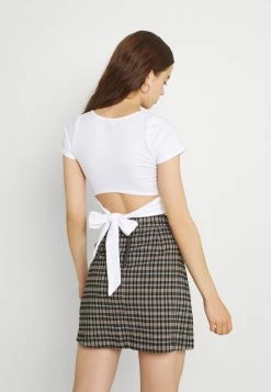 Hollister Co. CROP RUCHED BUST BACK TIE - T-Shirt Print - White | Damen -Hollister Co Verkäufe 2022 6b8d67e1373440279b781ad92fa33387