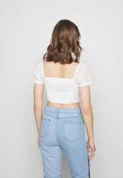 Hollister Co. CINCH TIE - Bluse - White Eyelet | Damen -Hollister Co Verkäufe 2022 6bcc4509cfb4432c94bc2c1c6391ea3f